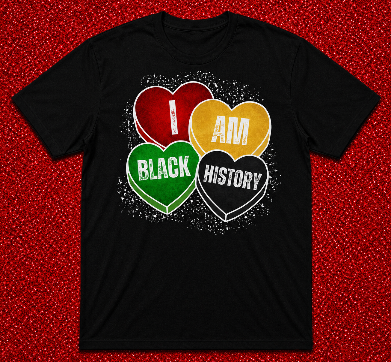 I Am Black History Color Hearts image 0
