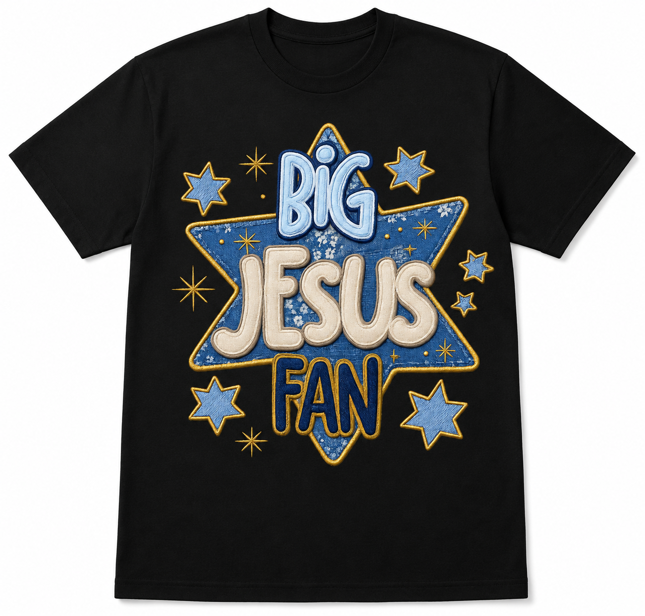 Big Jesus Fan Blue