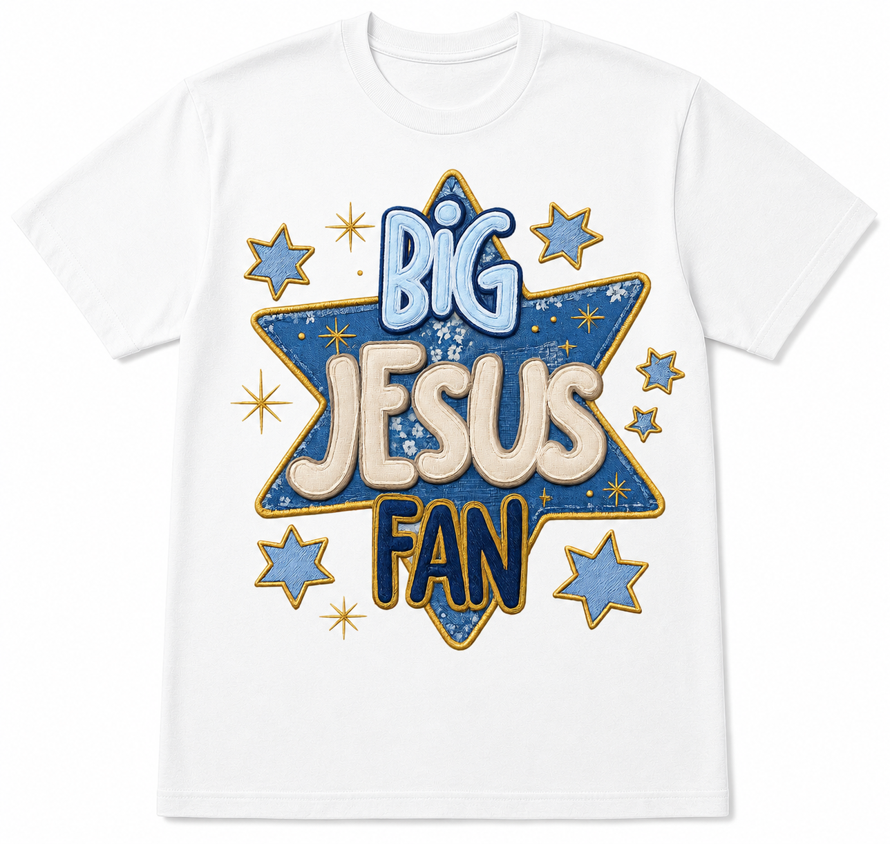 Big Jesus Fan Blue
