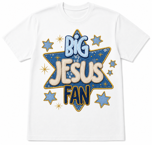 Big Jesus Fan Blue