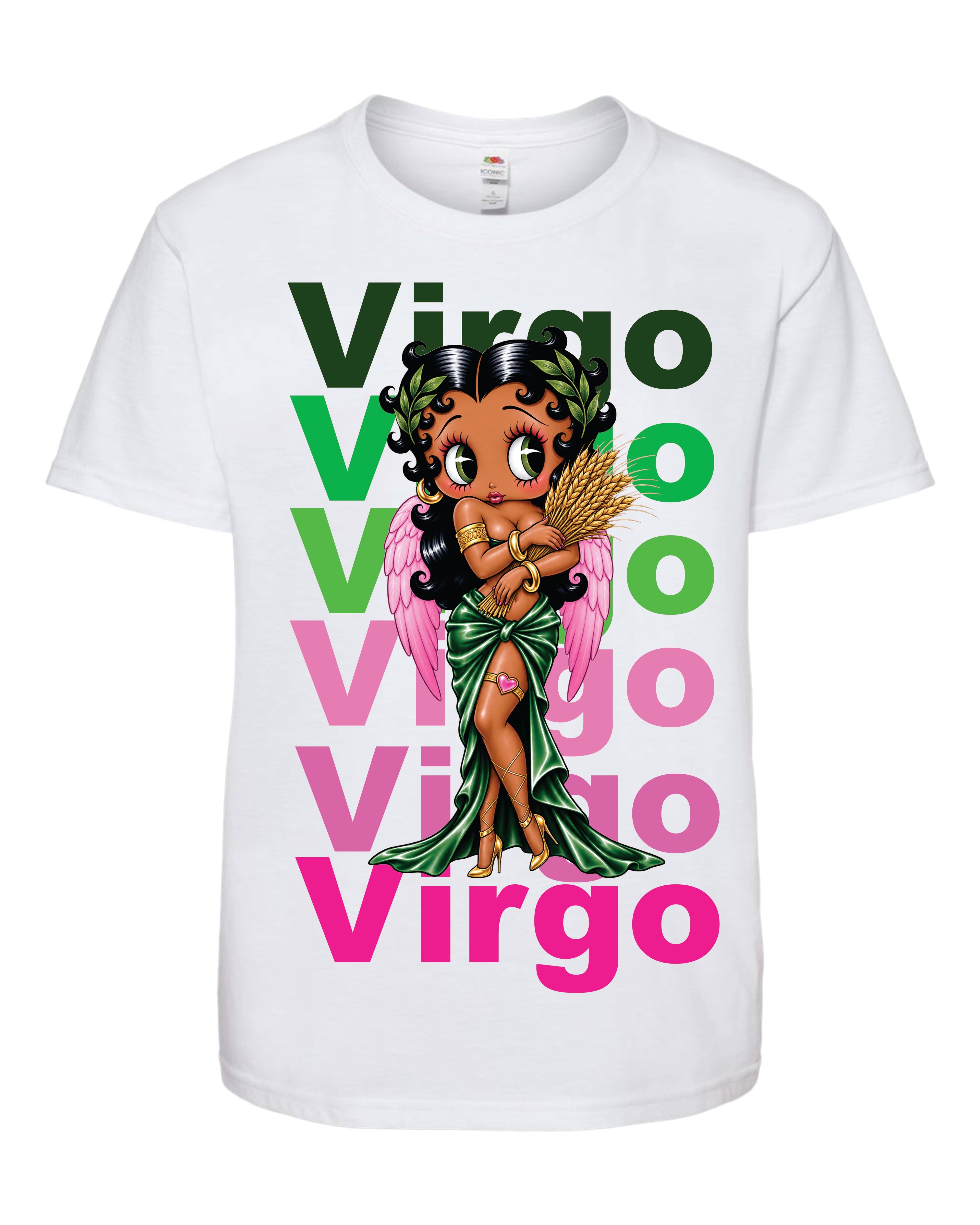 Virgo Black Betty with Green Dress T-shirt