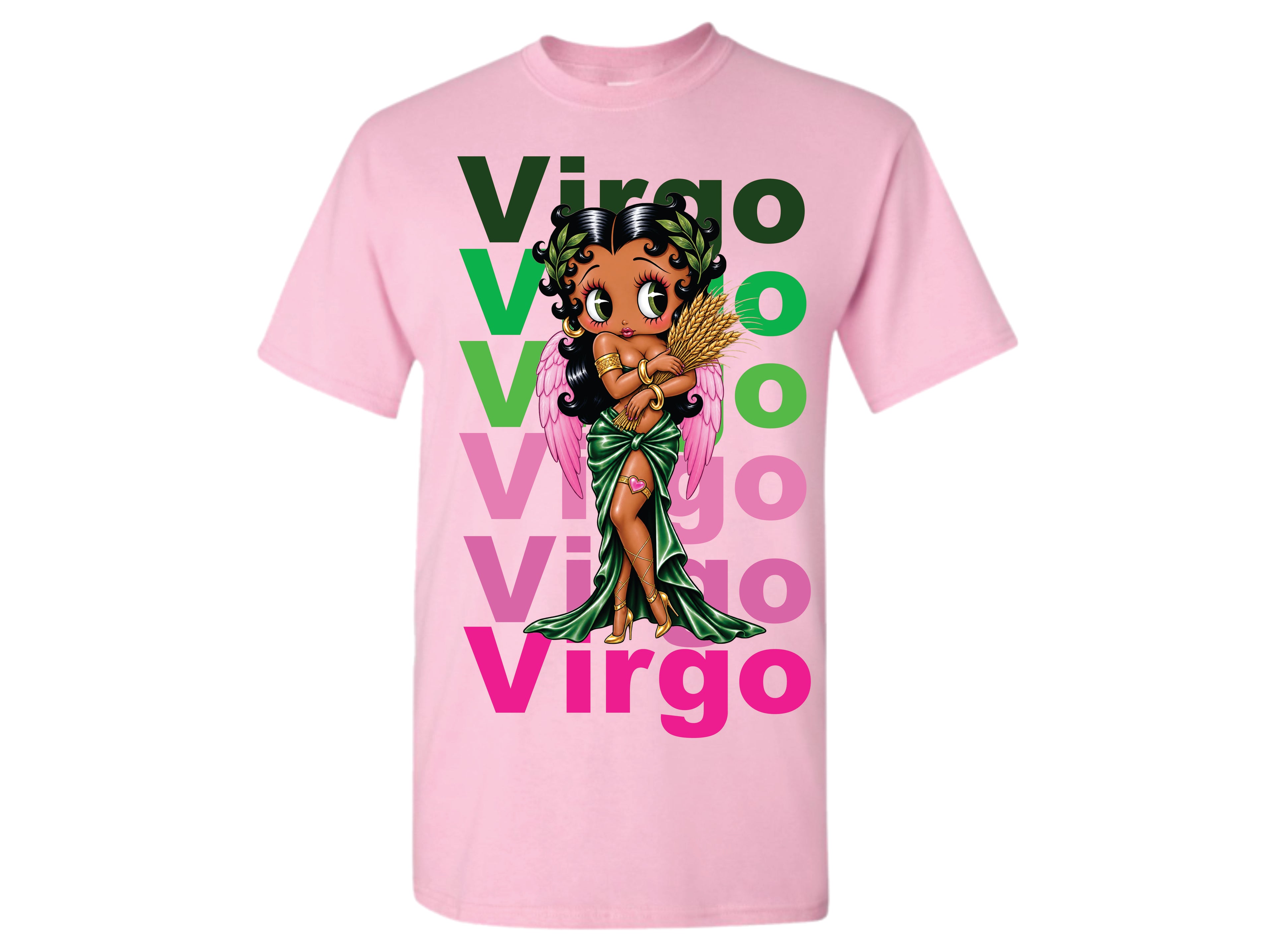 Virgo Black Betty with Green Dress T-shirt