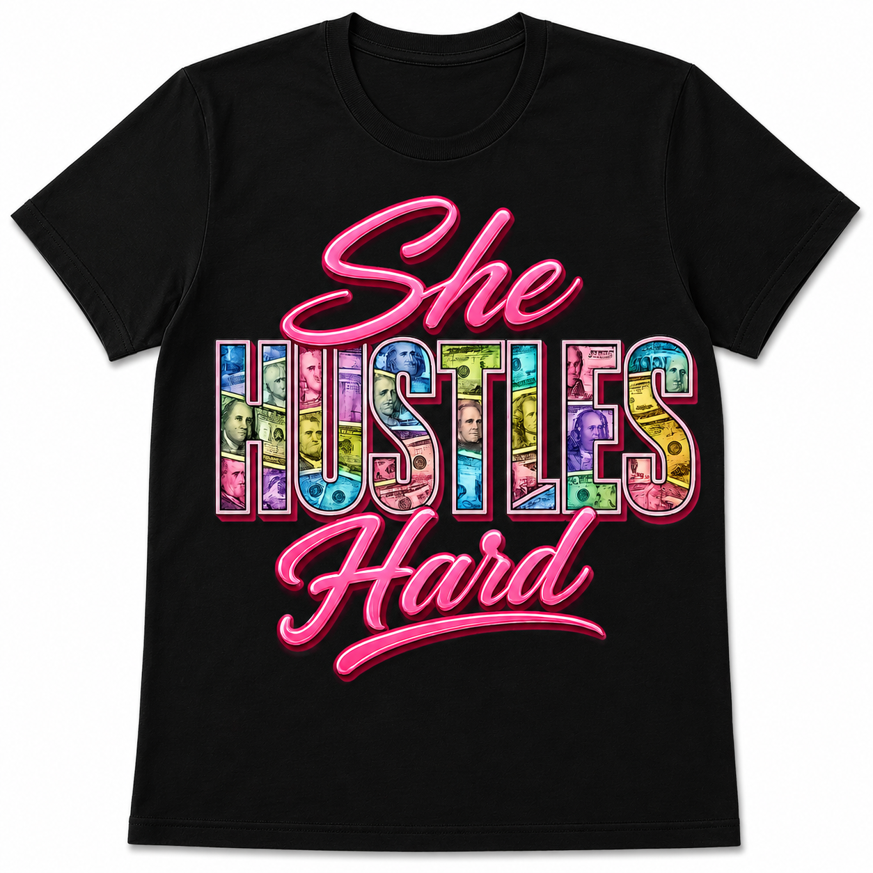 She Hustles Hard Pink