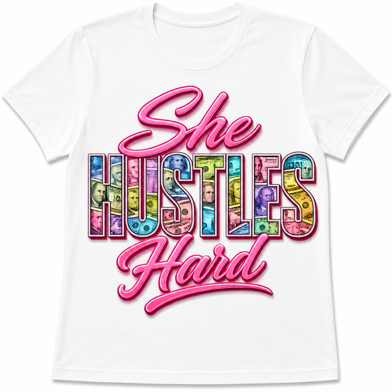 She Hustles Hard Pink