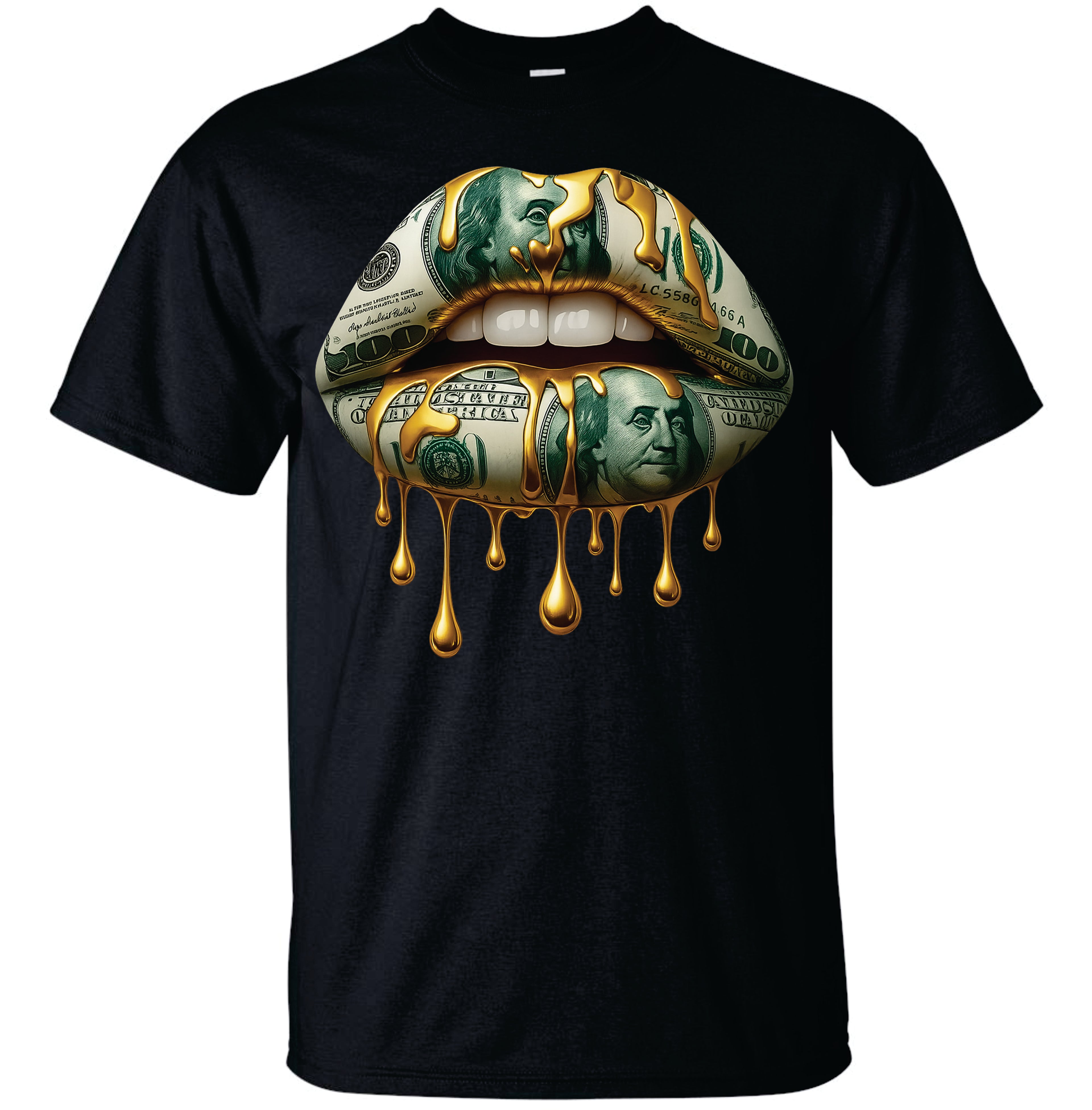 Money Gold Drip Lips T-shirt